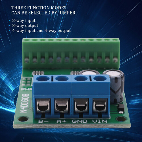 8Ch Input/Output Digital  TTL LvTTL CMOS RS485 IO Control Module Modbus Rtu Board for PLC Relay, (with Terminal) 2