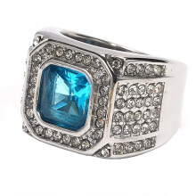 Stainless Steel Cubic Zirconia Promise Ring Silver Lake