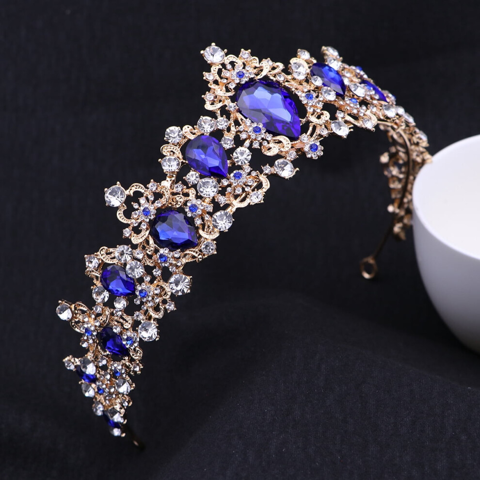 Green Crystal Crown Headpiece for Women 1 Piece