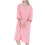 Women's Waffle Bathrobe Lightweight Zip-Up Pink M 1