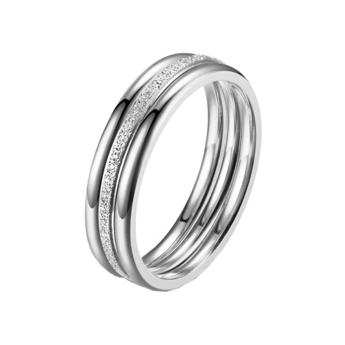 Women's Stainless Steel Stacking Ring Set Silver Size 12