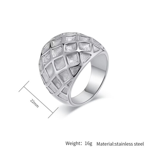 Stainless Steel Biker Ring Silver Size 6 1