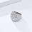 Stainless Steel Biker Ring Silver Size 6 4