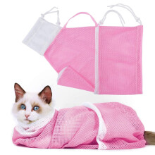 Adjustable Cat Bathing Net Bag Breathable Mesh 1 Pack