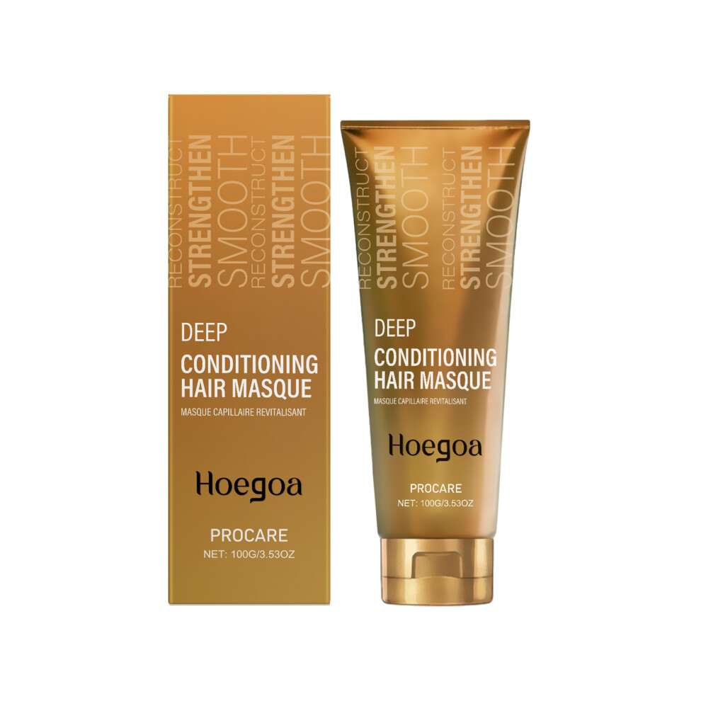 (100g) HOEGOA keratin care hair mask gently moisturizes, cares for dry, frizzy hair, and smoothes hair.