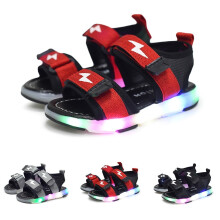 Boys LED Light-Up Beach Sandals Red Size 22