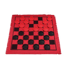 Checkers Board Game Set Jumbo Reversible Mat 3-in-1