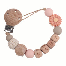 Flower Finger Puppet Pacifier Clip Silicone Bead Baby Gift