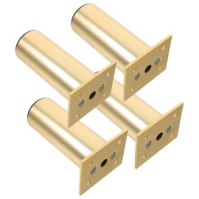 Golden Adjustable Furniture Legs Aluminum Alloy Rubber 4 pcs