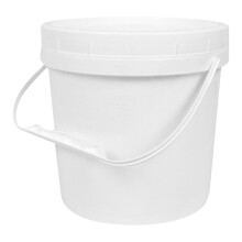 Plastic Bucket with Lid 5L White Round Container