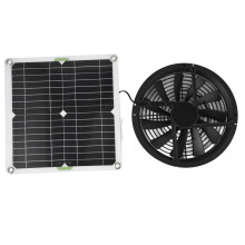 Solar Panel Fan Kit 10in 100W Waterproof Solar Panel Round Ventilation Case Exhaust Fan for Chicken Coop Greenhouse Shed