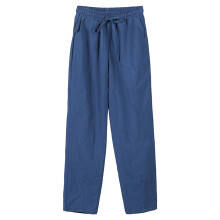Women's High Waisted Cotton Linen Palazzo Trousers