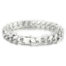 Men's 316L Stainless Steel Curb Chain Bracelet 16mm Silver