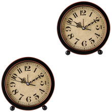 Digital Wall Clock Gold Retro Style 2 Pack