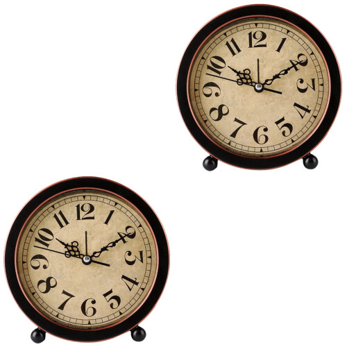 Digital Wall Clock Gold Retro Style 2 Pack