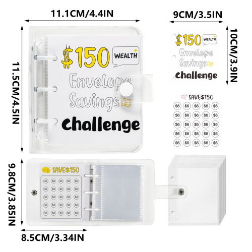Vertical Deposit Savings Organizer PVC Envelopes with Iron