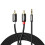 Ugrønt 3,5 mm minijack til 2RCA lydadapterkabel, 1,5 m - sort 1