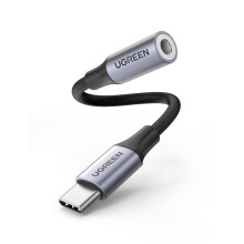 UGREEN USB-C na Aux 3,5 mm adaptérový kabel samice, 10 cm - vesmírně šedý
