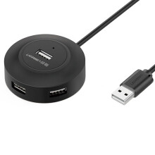 UGREEN USB 2.0 Hub 4x USB-A, 1m - Sort