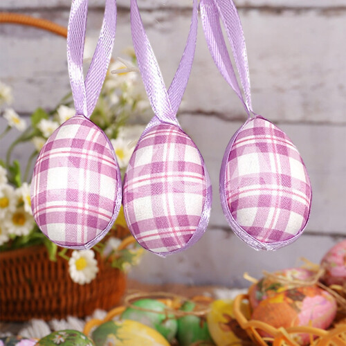 Colorful Plastic Easter Eggs Decor 2 Inch 3 Pack Purple 1