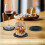 Black Drink Coasters Set - Soft Cup Mats with Striped 4