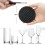 Black Drink Coasters Set - Soft Cup Mats with Striped 5