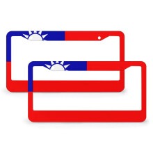 National Flag of Taiwan License Plate Frame Aluminum 2 pcs