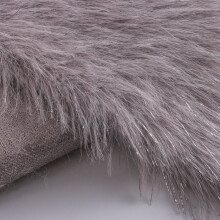 Silver faux fur fabric fluffy long plush 39x63 inch grey