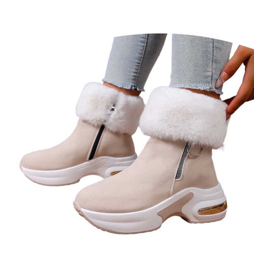 Women's Winter Snow Boots Beige Size 8.5 2