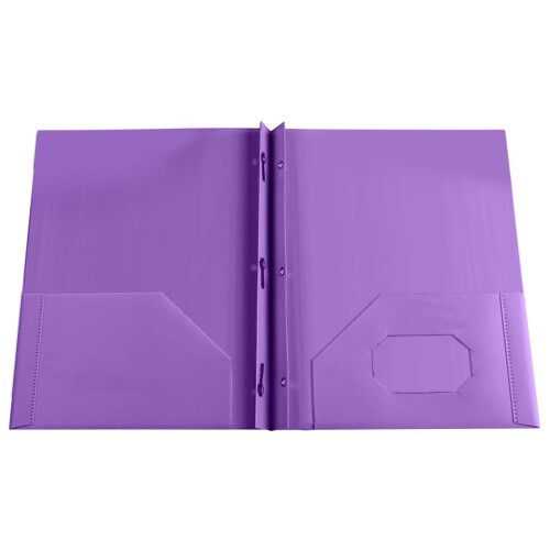 Heavy Duty Plastic Pocket Folders with Fasteners Letter Size 2