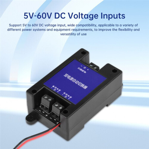 Dual Power Automatic Switcher Two-Way Without Power Outage High-Speed Transfer  5V-60V Universal 2