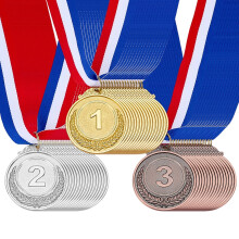 Gold Silver Bronze Award Medals Zinc Alloy 48PCS with Nylon