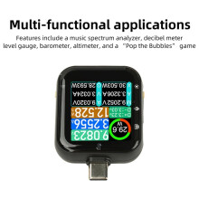 T3 Gravity Sensor USB Power Tester Digital Voltage Current Capacity Meter Touch Control for Type C Mobile Charging Test