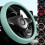 Leather Steering Wheel Cover Gray Non-Slip 1-Pack 7