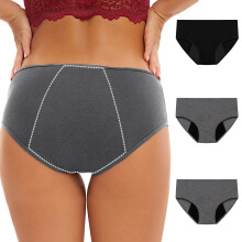 Női menstruációs alsónemű, egyszínű, plus size, 3 db-os csomag