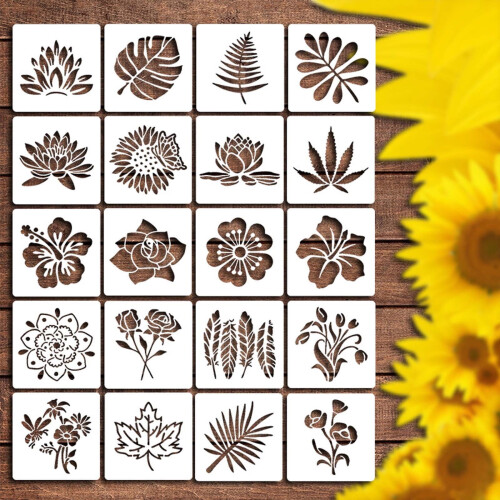 Flower Stencils Reusable Large 3 Patterns