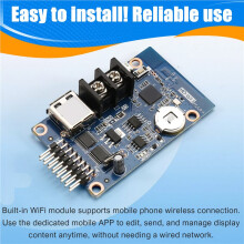 Tela de LED HD-WF1 com Painel de LED Colorido e Placa de Controle de Pixels para Porta USB. A Placa Principal Suporta Wi-Fi Móvel.