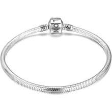 Sterling Silver Snake Chain Charm Bracelet for Women