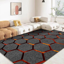 3D Volcano Lava Area Rug Red Nonslip Floor Mat 8x10 ft