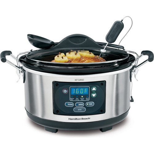 6 Quart Portable Slow Cooker with Probe