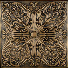 Spanish Silver Foam Ceiling Tile Antique Brass 8 Pieces