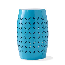 Lilly metal side table indoor outdoor blue 12 inch