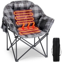 Heated Camping Chair with 3 Heat Levels Portable Folding