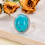 Turquoise Ring Sterling Silver Boho Vintage Round Ring Size 8