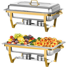 Chafing Dish Set Stainless Steel 8QT 2 Pack with 4