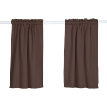 Blackout Window Curtains Coffee 14x29 Inch Back Tab and Rod