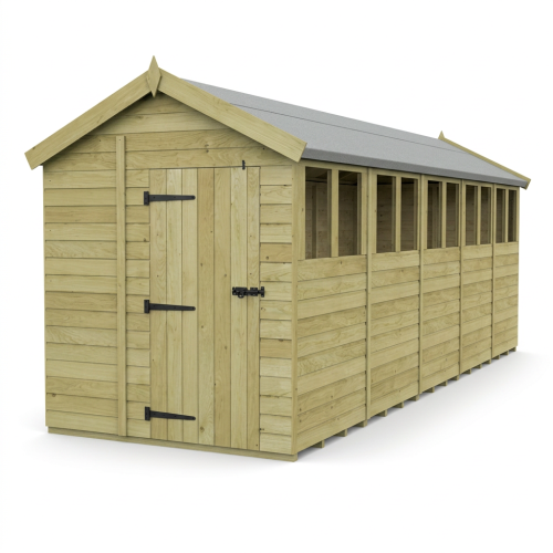7 x 20 Apex Shed Tanalised (Single Door, With Windows) 1