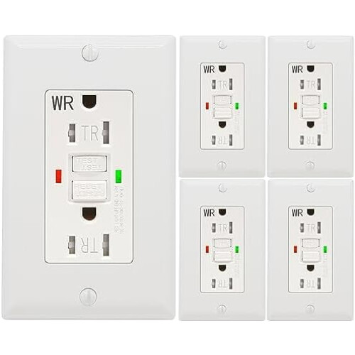 GFCI Outlet White 15A Self-Test Tamper-Resistant