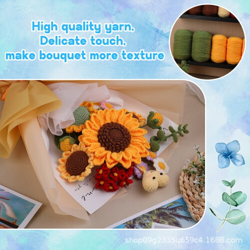 Sunflower Bouquet Crochet Kit for Beginners with
