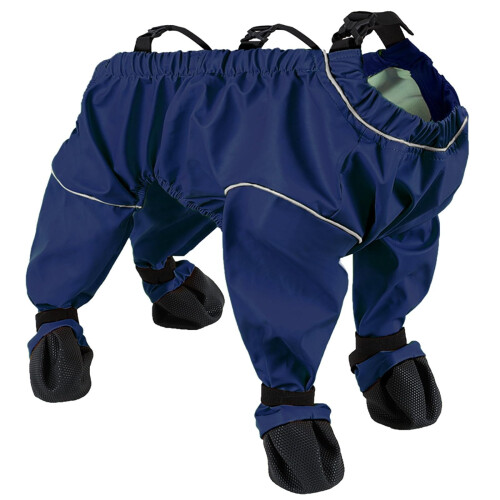 Dog Snowsuit with Boots Dark Blue Small